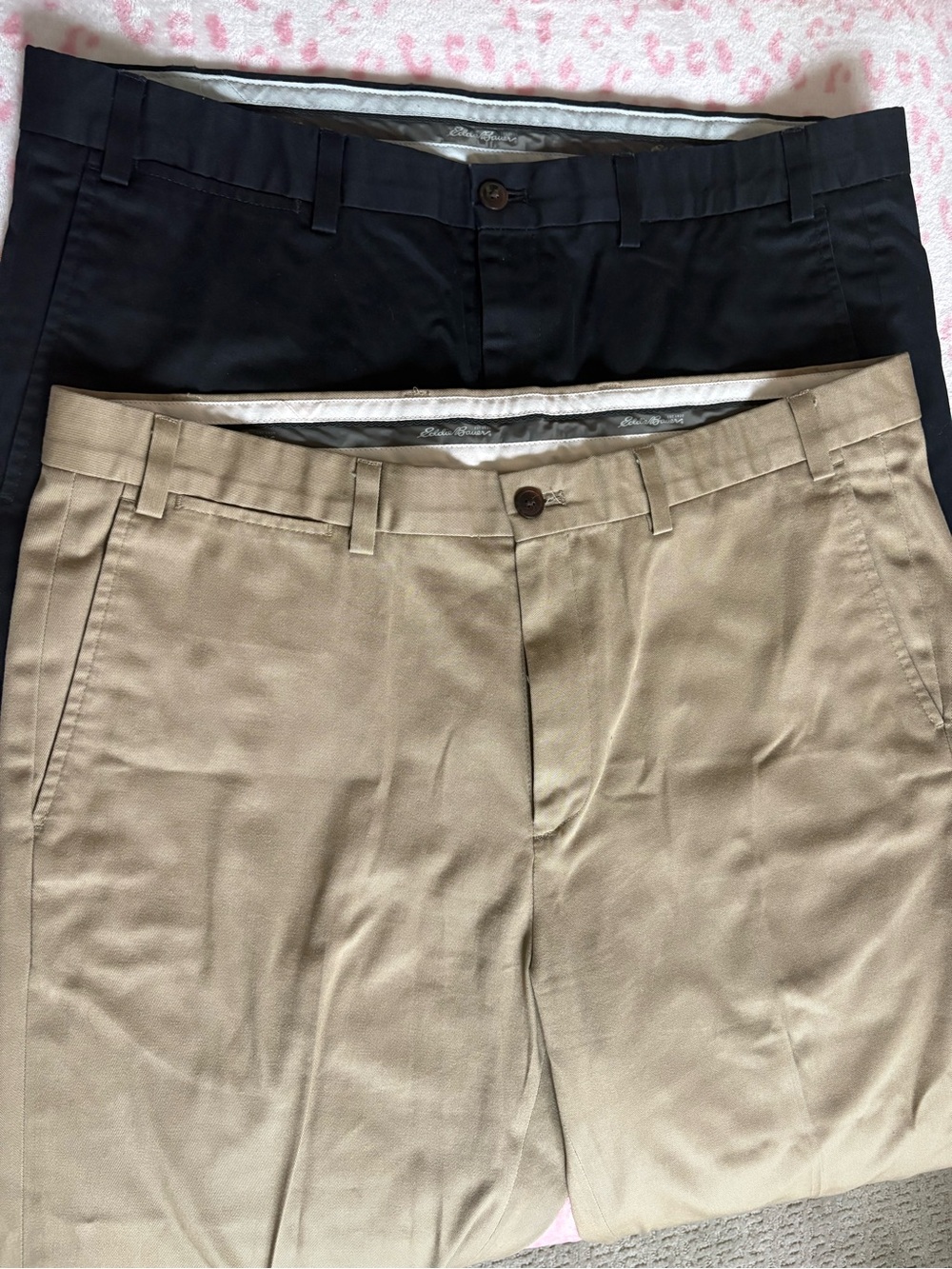 Eddie Bauer Men's Chinos — Black & Khaki Pair
